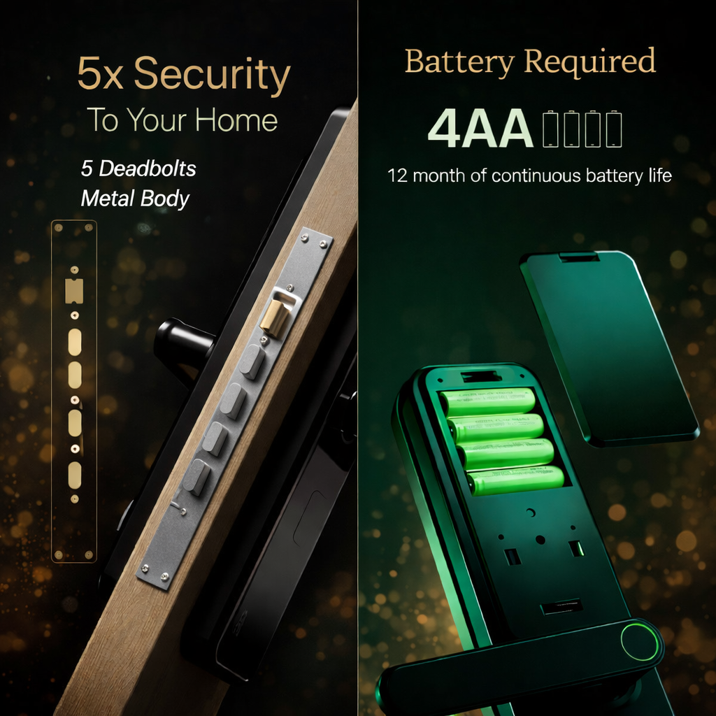 Smart Door Lock | 4-in-1 Digital Lock | Triple Cylinder Security