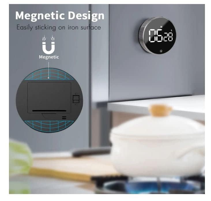 Magnetic Digital Timers, Manual Countdown Kitchen Timer Countdown Clock(Silver)