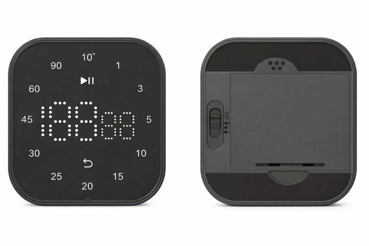 Touch Magnetic Digital Kitchen Timer, (Pure Black)