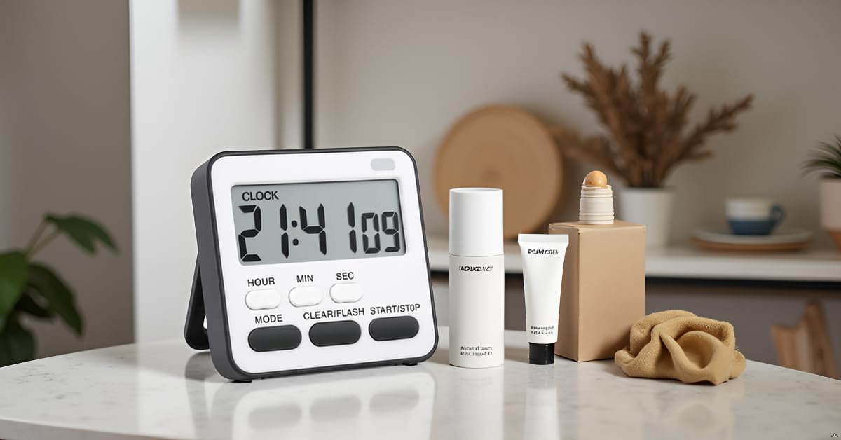 Digital Kitchen Timer & Stopwatch, Large Digit Countdown with Back Magnetic Retractable Stand