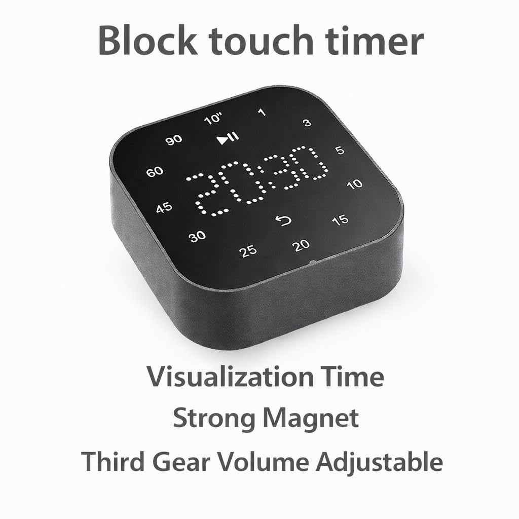 Touch Magnetic Digital Kitchen Timer, (Pure Black)