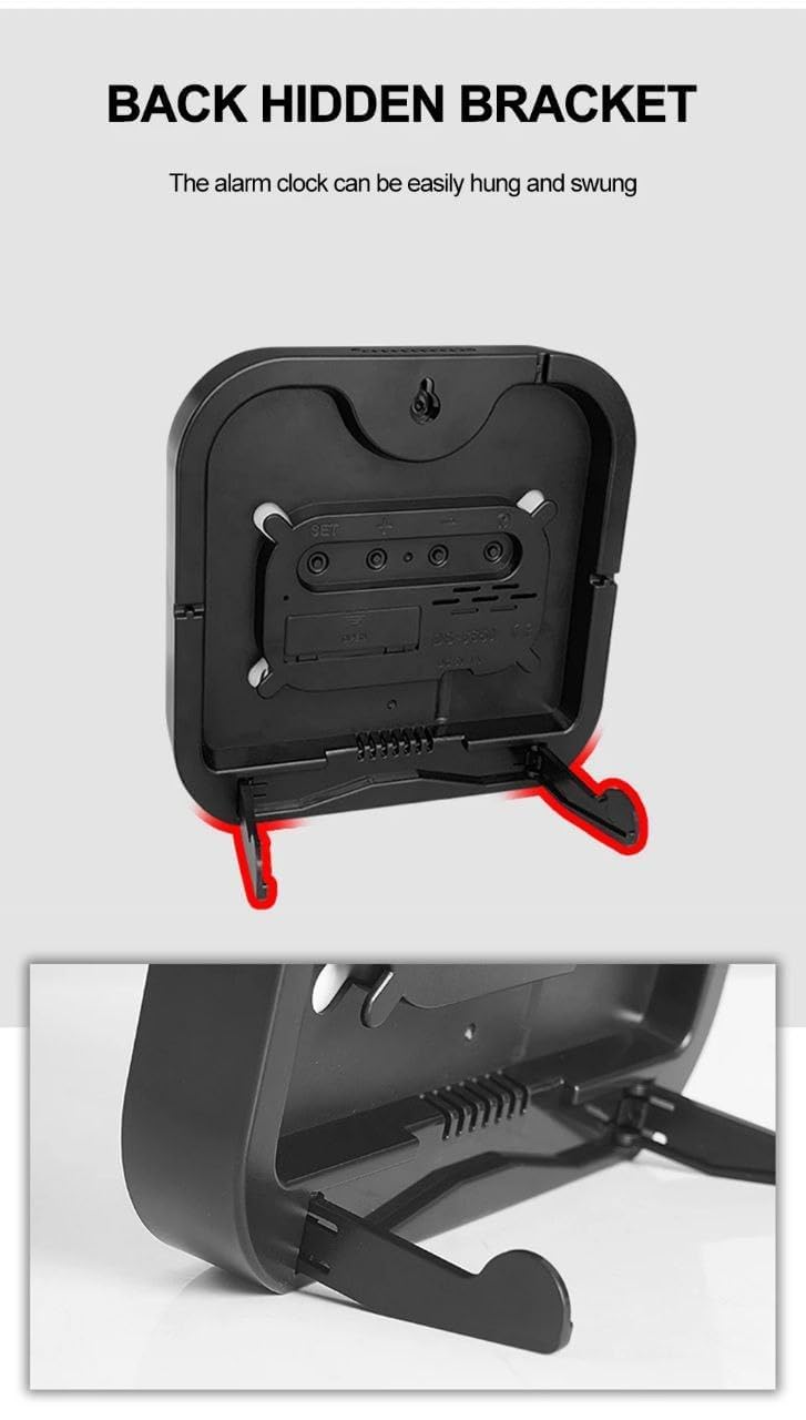 Digital Alarm Wall Clock, LED Display with Date, Temperature, Day of Week With Remote Control