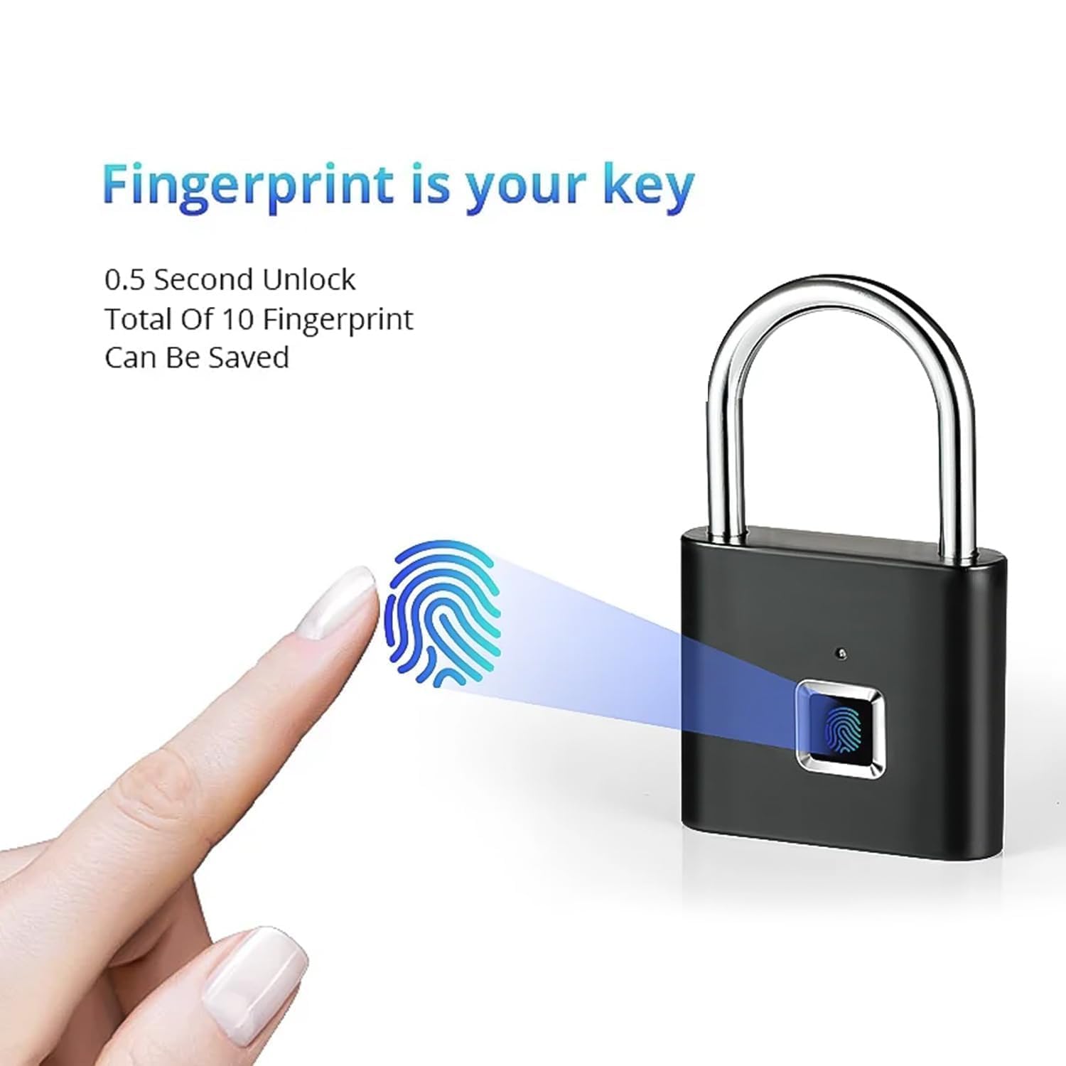 Smart Lock Fingerprint Biometric Padlock | Keyless&Password-Free Access