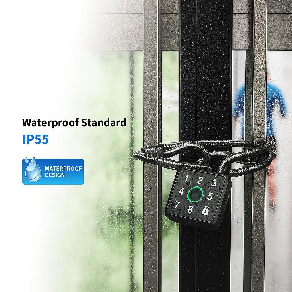 Smart Lock Fingerprint & Password Padlock | 5-Way to Unlock