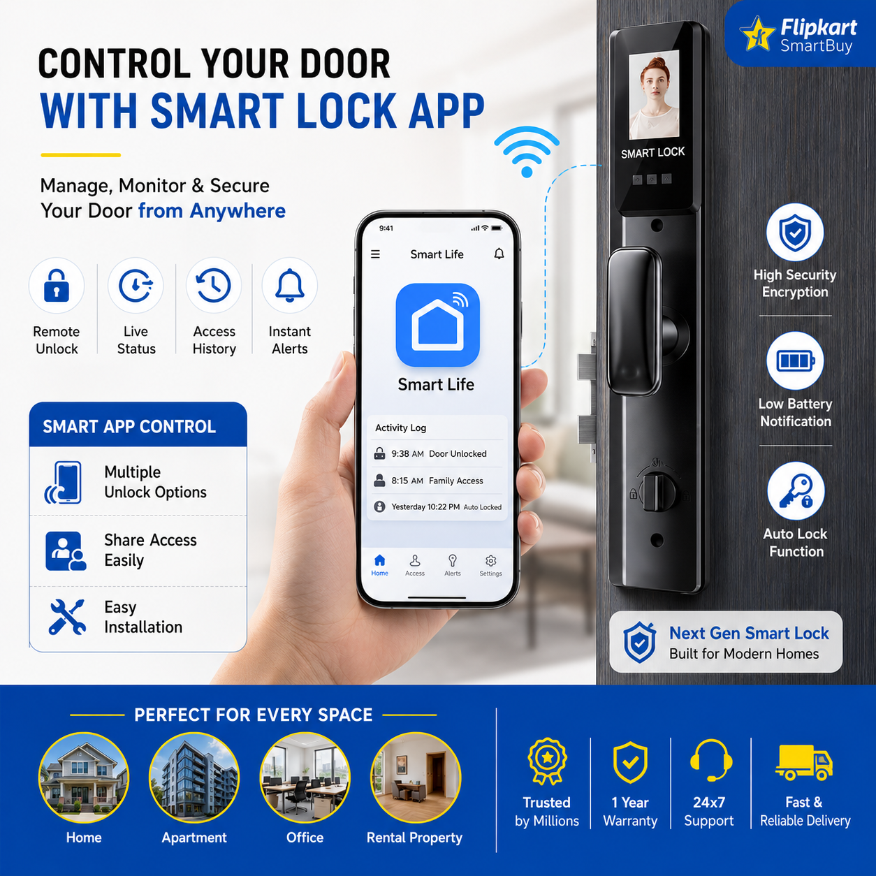Smart Digital Door Lock OmniGuard 5X AquaShield