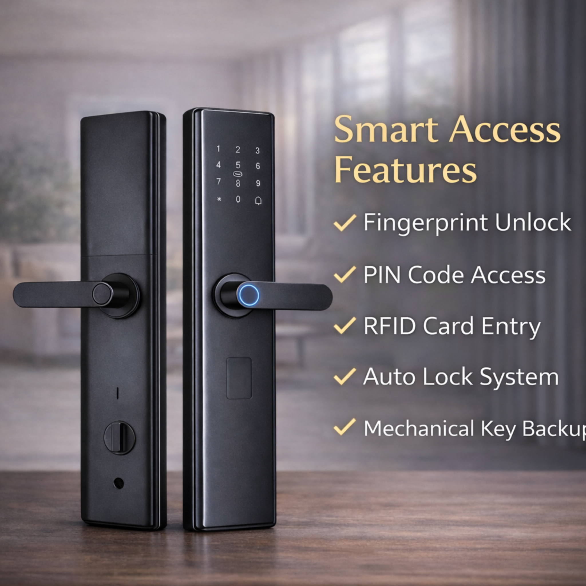 Smart Door Lock | 4-in-1 Digital Lock | Triple Cylinder Security