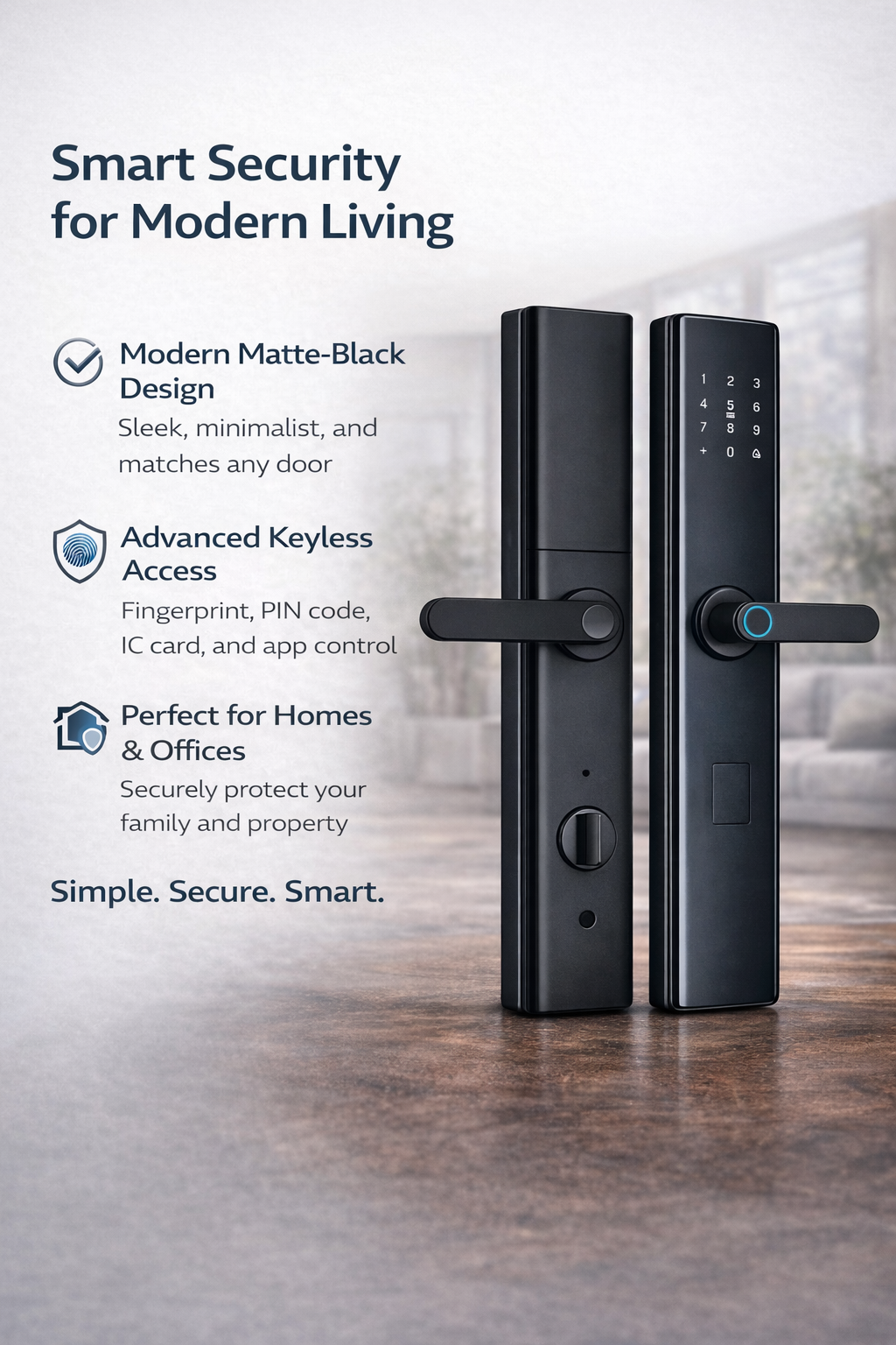 Smart Door Lock | 4-in-1 Digital Lock | Triple Cylinder Security