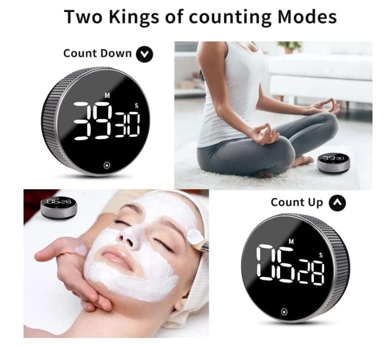 Magnetic Digital Timers, Manual Countdown Kitchen Timer Countdown Clock(Silver)