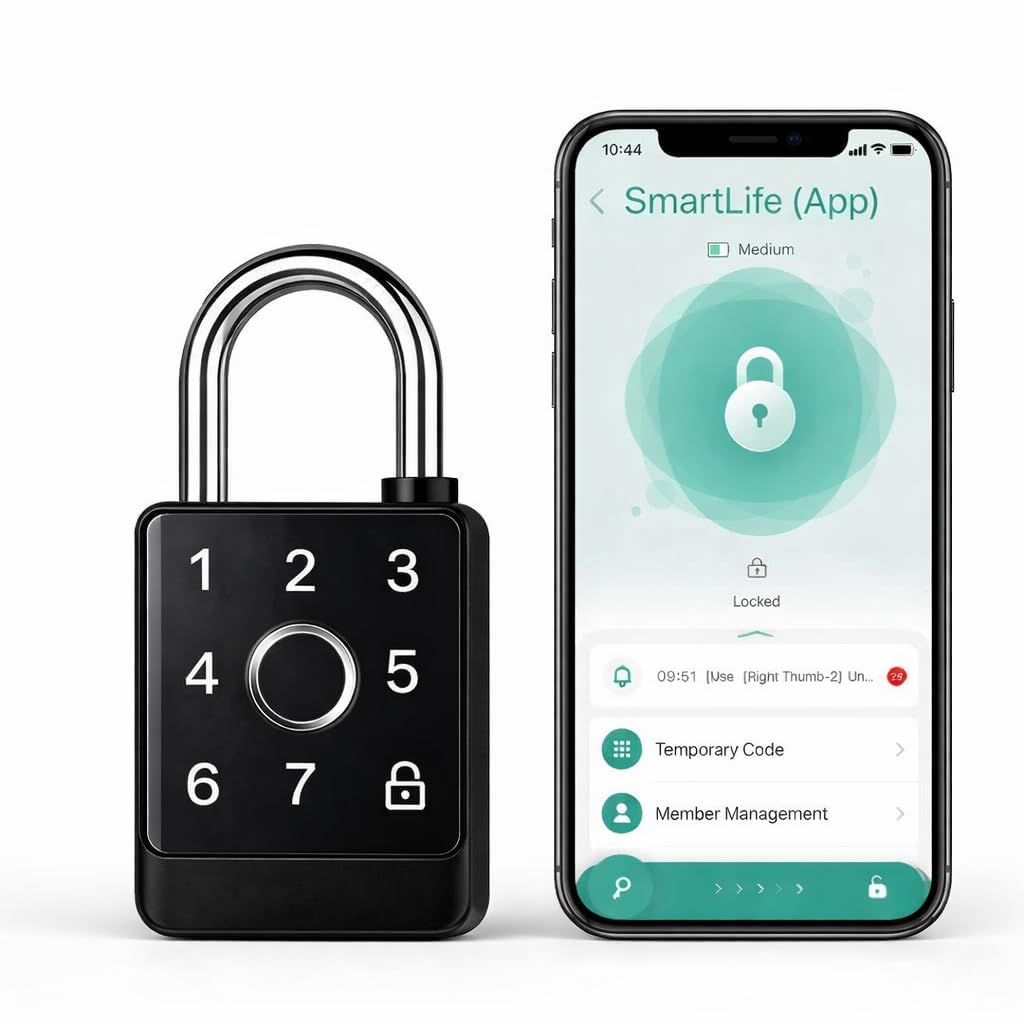 Smart Lock Fingerprint & Password Padlock | 5-Way to Unlock