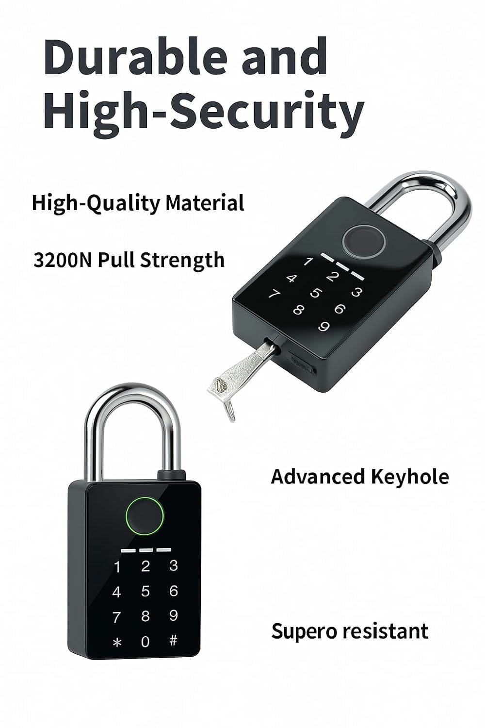 Smart Fingerprint & Password Padlock | 6-Way to Unlock