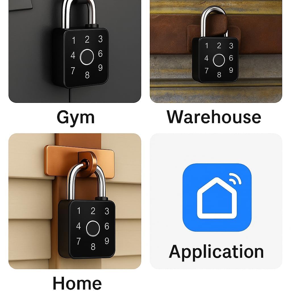 Smart Lock Fingerprint & Password Padlock | 5-Way to Unlock